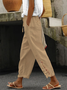 Linen Plain Cotton And Linen Lace Pants