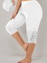 Plus Size Plain Knitted Casual Tight Leggings