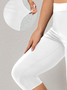 Plus Size Plain Knitted Casual Tight Leggings