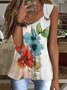 Floral Metal Casual Tank Top