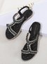Rhinestone Pearl Comfort Massage Resort Sandals