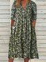 Plus Size Casual Short Sleeve Woven Dress
