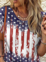 America Flag Casual Crew Neck Independence Day T-Shirt