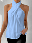 Casual Cotton Halter Tank Top