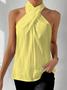 Casual Cotton Halter Tank Top