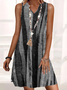 Casual Striped Sleeveless Weaving Dress