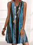 Casual Striped Sleeveless Weaving Dress