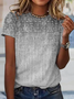 Ethnic Print Casual Crew Neck T-Shirt