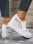 Flower Embroidery Lace Detail Hidden Heeled Shoes