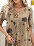 Jersey Casual Loose Floral Printed Shirt