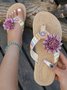 Bohemian Applique Beach Flip-Flops