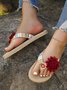 Bohemian Applique Beach Flip-Flops