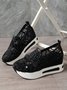 Fashion Sequin Breathable Mesh Slip On Platform Sneakers