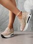 Fashion Sequin Breathable Mesh Slip On Platform Sneakers