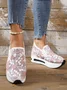 Floral Embroidery Breathable Sheer Mesh Sneakers