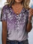 Loose Floral V Neck Casual Shirt