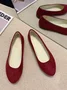 Multi-color Breathable Plain Velvet Simple Non-SlipSlip On Shallow Shoes Non-Slip Flat Heel Shoes