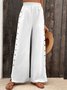 Cotton Casual Plain Buckle Pants