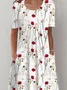 Casual Crew Neck Floral Dress