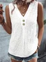 Plain V Neck Casual Loose Tank Top