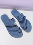 Casual Denim To Ring Slide Sandals