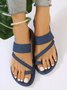 Casual Denim To Ring Slide Sandals