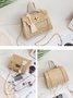 Urban Casual Straw Woven Messenger Bag Women's Handbag Vacation Daily