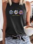 Women's Keep it Simple Daisy Casual Crew Neck Tank Top