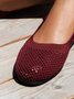 Breathable Mesh Fabric Plain Hollow Out Slip On Casual Shallow Shoes