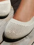 Breathable Mesh Fabric Plain Hollow Out Slip On Casual Shallow Shoes