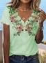 Casual Floral Jersey Lace Collar Shirt