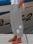 Linen Floral Casual Pants