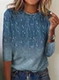 Floral Loose Casual Knitted T-Shirt