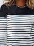 Plus Size Striped Casual Loose Crew Neck Long Sleeve T-Shirt