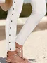 Buckle Plain Regular Fit Casual Leggings