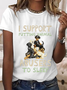 Women's I Support Putting Animal Abusers To Sleep Cotton Crew Neck Loose Simple T-Shirt