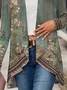 Vintage Ethnic Jersey Loose H-Line Casual Knitted Long Sleeve Kimono