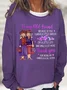 Women's Funny Old Friend Smile A Lot More Graphic Printing Crew Neck Loose Simple Sweatshirt