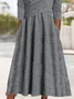Plain Casual Buckle Sweetheart Neckline Fit & Flare A-Line Maxi Dress With Pocket