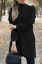 Loose Plain Casual H-Line Long Sleeve Winter Long Sleeve Coat