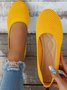 Breathable Mesh Fabric Plain Hollow Out Slip On Casual Shallow Shoes