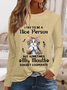 Women's Funny Sayings Cat I Try to be a Nice Person But Sometimes My Mouth Doesn't Cooperate Long Sleeve Shirt
