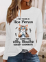 Women's Funny Sayings Cat I Try to be a Nice Person But Sometimes My Mouth Doesn't Cooperate Long Sleeve Shirt