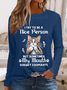 Women's Funny Sayings Cat I Try to be a Nice Person But Sometimes My Mouth Doesn't Cooperate Long Sleeve Shirt