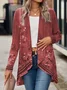 Vintage Ethnic Jersey Loose H-Line Casual Knitted Long Sleeve Kimono