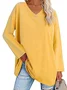 V Neck Regular Fit Casual Plain T-Shirt