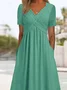 Plain Sweetheart Neckline Regular Fit Short Sleeve Casual Maxi Dress