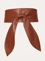 Plain Bow Ribbon Daily Date Commuting Prom Women's Girdle PU Belt