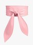 Plain Bow Ribbon Daily Date Commuting Prom Women's Girdle PU Belt