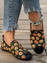 Women's Halloween Horror Pumpkin Skull Print Slip-on Shoes